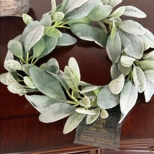 Frosted Lambs Ear Wreath - Green
